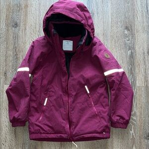 Polarn O. Pyret Maroon Hooded Puffer Jacket